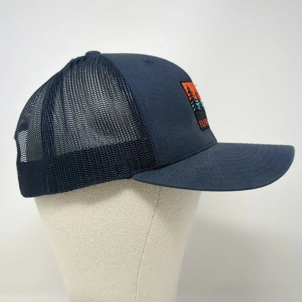 Yupoong Trucker Hat Blue One Size Flathead Lake Montana Sunset Mesh Snapback